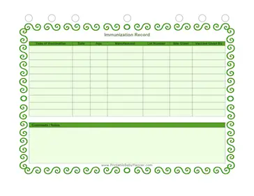 Immunization Record